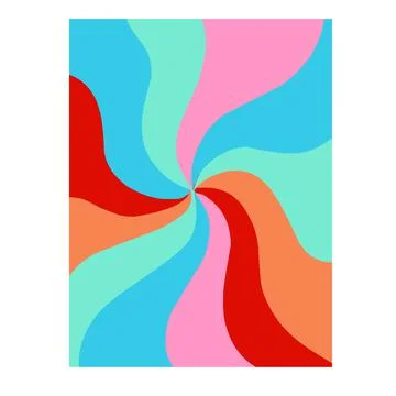 Line art poster with background rainbow psychedelic. Psychedelic background. Stock Illustration