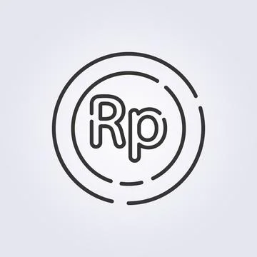 Line art rupiah icon vector illustration design Stock Illustration