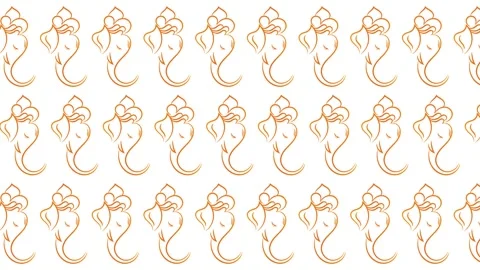  Line Art Seamless Pattern Background for Ganesh Chaturthi Festi Stock-Footage 342728353