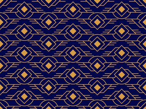 Line art seamless pattern in classic style. Vintage geometric linear style... Illustrazione stock