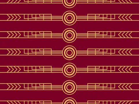 Line art seamless pattern in classic style. Vintage geometric linear style... Illustrazione stock
