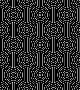 Line art seamless pattern. Stock Illustration