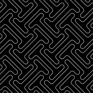 Line art seamless pattern. Stock Illustration