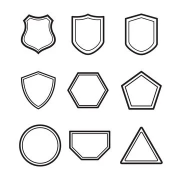 Line art shield sign vector Stock Illustration