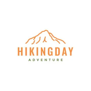 Line art simple mountains or hill  logo design vector graphic symbol icon i.. Illustrazione stock