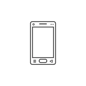  line art simple vector icon of smartphone Illustrazione stock