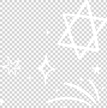 Line-art six- and five-pointed stars, sparkles and streaks are floating on Illustration