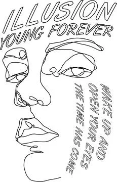 Line art with slogan Vector design Illustrazione stock