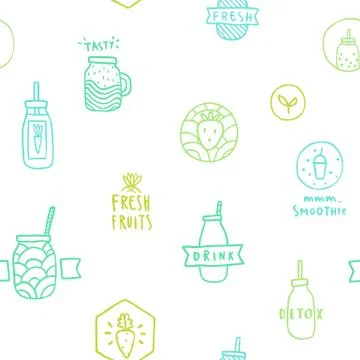 Line art smoothie doodle style. Stock Illustration