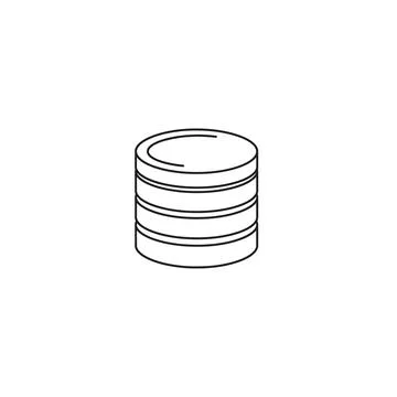 Line art stack of coins icon showing financial growth or data Stock Illustration
