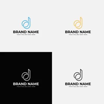 Line Art Style Creative Abstract Modern Line Initial Letter D vector line log Stock Illustration