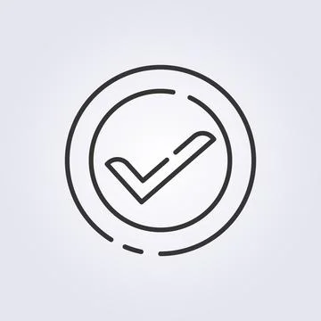Line art tick checklist flat icon vector illustration design Stock Illustration