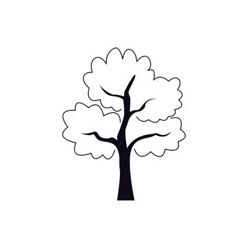 Line art tree Stock Illustration