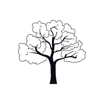 Line art tree vector. Stock Illustration