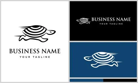 Line art turtle logo design Stock Illustration