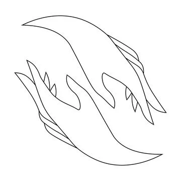 Line art of two hands Stock Illustration