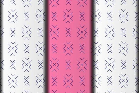 Line art vector eps seamless pattern design template. Stock Illustration