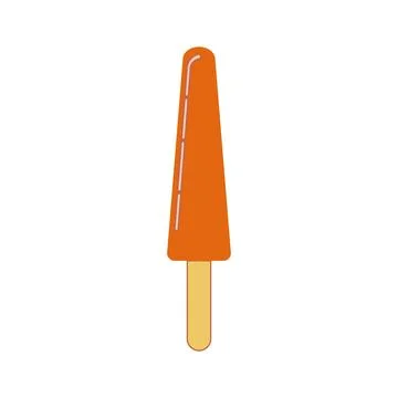 Line art vector illustration of fruit, orange popsicle ice cream or frozen ju Stock Illustration