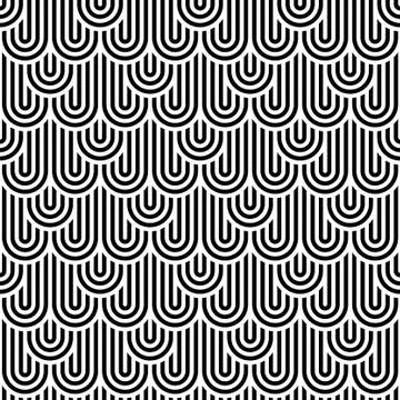 Line art vector seamless pattern. 스톡 일러스트
