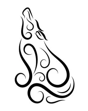 Line art vector of wolf eps 10 Stock Illustration