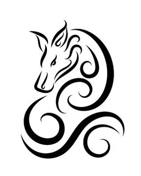 Line art vector of wolf eps 10 Stock Illustration