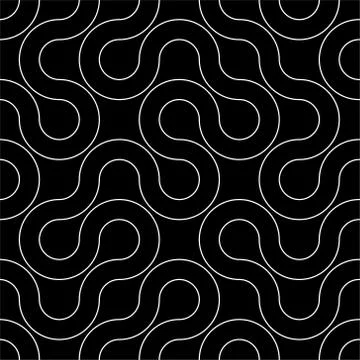 Line art winding seamless pattern. 库存插图