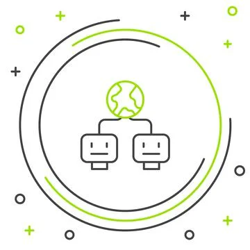 Line Artificial intelligence icon isolated on white background. Machine learning Stock Illustration