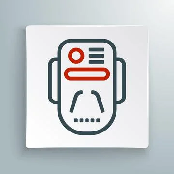 Line Artificial intelligence robot icon isolated on white background. Machine Illustrazione stock