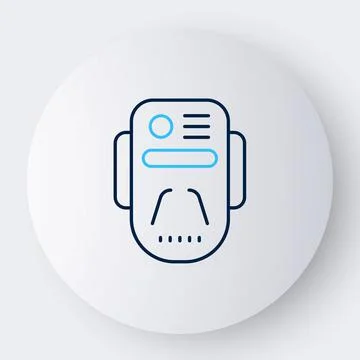 Line Artificial intelligence robot icon isolated on white background. Machine Illustrazione stock