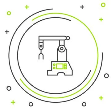 Line Assembly line icon isolated on white background. Automatic production Stock Illustration