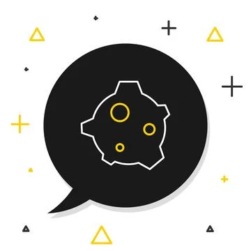 Line Asteroid icon isolated on white background. Colorful outline concept. .. Stock Illustration