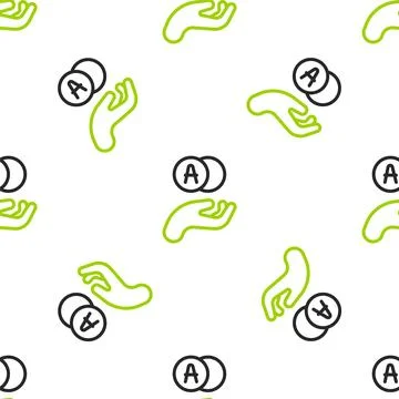 Line Atom icon isolated seamless pattern on white background. Symbol of sci.. Illustrazione stock
