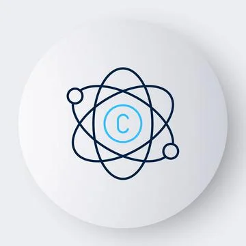 Line Atom icon isolated on white background. Symbol of science, education Stock Illustration