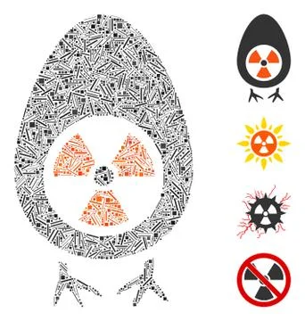 Line Atomic Project Icon Vector Collage Illustrazione stock