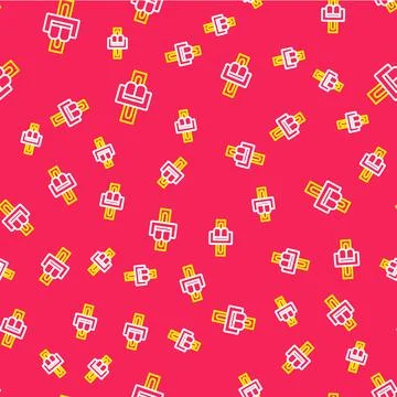 Line Attraction carousel icon isolated seamless pattern on red background Stock Illustration