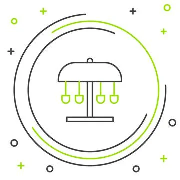 Line Attraction carousel icon isolated on white background. Amusement park イラスト素材