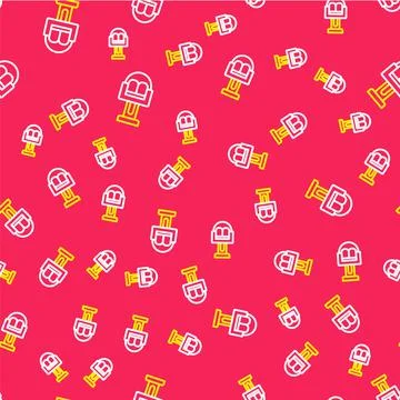 Line Attraction carousel icon isolated seamless pattern on red background Stock Illustration