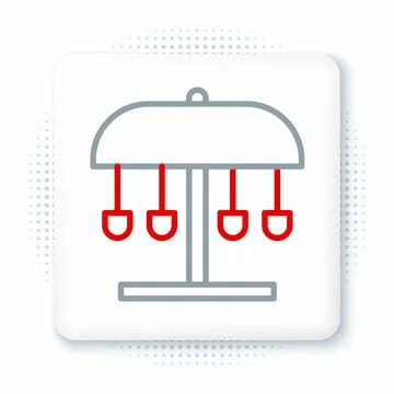 Line Attraction carousel icon isolated on white background. Amusement park イラスト素材