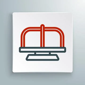 Line Attraction carousel icon isolated on white background. Amusement park Stock Illustration