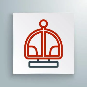 Line Attraction carousel icon isolated on white background. Amusement park イラスト素材