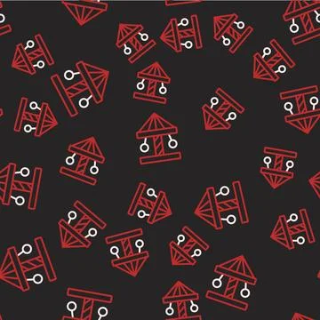 Line Attraction carousel icon isolated seamless pattern on black background.. Stock Illustration