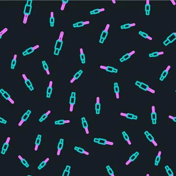Line Audio jack icon isolated seamless pattern on black background. Audio cable Illustrazione stock