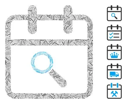 Line Audit Day Icon Vector Mosaic Stock Illustration