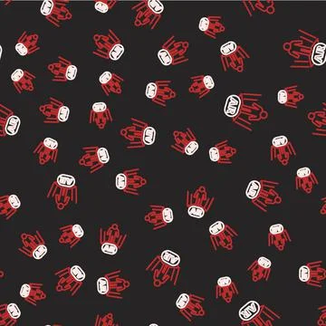 Line Augmented reality AR icon isolated seamless pattern on black background イラスト素材