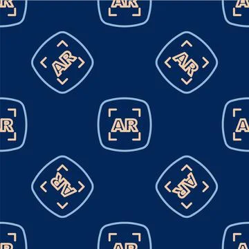Line Augmented reality AR icon isolated seamless pattern on blue background イラスト素材