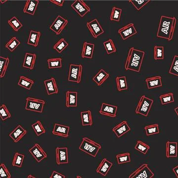 Line Augmented reality AR icon isolated seamless pattern on black background イラスト素材