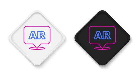 Line Augmented reality AR icon isolated on white background. Virtual futurist Stock Illustration