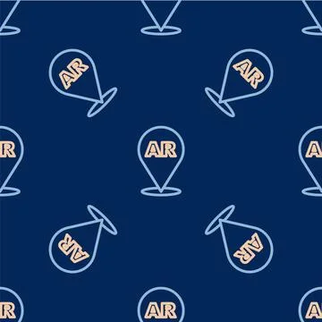 Line Augmented reality AR icon isolated seamless pattern on blue background イラスト素材