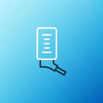 Line Automatic drinker for small pets icon isolated on blue background. Color Illustrazione stock