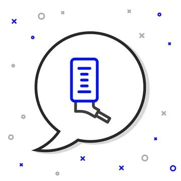 Line Automatic drinker for small pets icon isolated on white background. Colo 스톡 일러스트